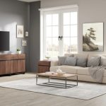 Elevate Your Living Room With A Medieval Modern Walnut Color TV Cabinet